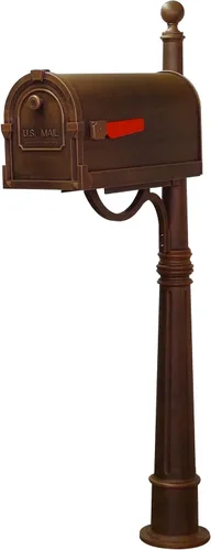 Vista 9 de Buzón Savannah con poste Ashland - Buzón negro con poste de aluminio - SCS-1014_SPK-600-BLK