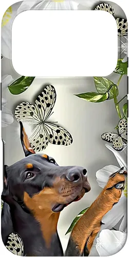 Vista 30 de Doberman Pinscher Daisy and Butterfly Case for iPhone 17