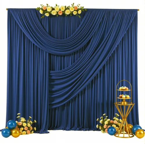 Vista 44 de Paneles de cortinas de fondo negras de 10 pies x 10 pies para fiestas, fiestas de cumpleaños, sin arrugas, cortinas de telón de fondo de tela