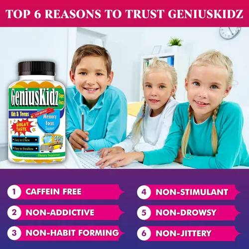 Vista 5 de Celebrity Lifestyle Product Suplemento de enfoque de apoyo cerebral para niños y adolescentes Omega 3 gomita de vitamina memoria y atención