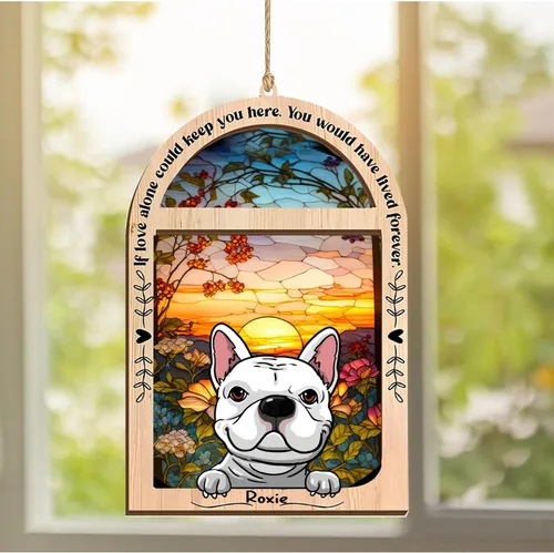 Vista 134 de LOVELYPOD Adorno de Navidad personalizado de sabueso afgano, atrapasoles con nombre, regalos de pérdida de mascotas, regalos para amantes