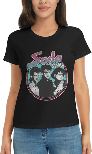 Vista 6 de Soda Stereo T Shirt Womens Summer Tee Casual Short Sleeve T-Shirts