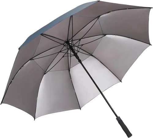 Vista 9 de G4Free 54/62/68 Pulgadas Paraguas de golf extragrande resistente al viento con protección UV, apertura automática, doble cubierta ventilada Azul