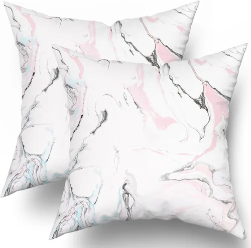 Vista 20 de Juego de 2 fundas de almohada de rayas negras para exteriores, 16 x 16 pulgadas, diseño geométrico de rayas abstractas, algodón y lino, cuadradas