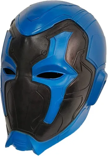 Vista 2 de Máscara de látex Blue Beetles, disfraz de superhéroe para disfraz de Halloween