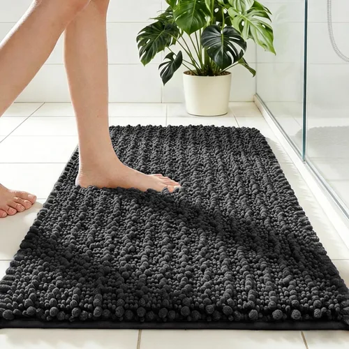 Vista 43 de Disolla Alfombra de baño pequeña, antideslizante, lavable, color beige, 17 x 24 pulgadas, súper absorbente, suave, alfombra de baño de felpilla