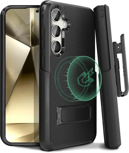 Vista 11 de MOTIVE - Funda para Samsung Galaxy S25 Plus con clip para cinturón y soporte, 6.7 pulgadas Case & Holster, MagSafe compatible, built-in Kickstand