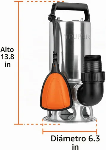 Vista 2 de TRUPER BOS-1SM Bombas de agua sucia sumergibles de servicio pesado 1Hp (750 w)