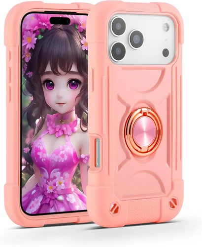 Vista 47 de MARKILL Funda compatible con iPhone Air de 6.5 pulgadas 2025 con soporte de anillo giratorio de 360 grados, protección contra caídas de grado
