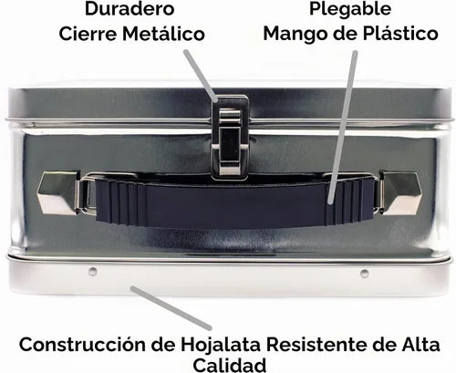 Vista 3 de AQUARIUS Caja de diversión grande para bricolaje, estilo hazlo tú mismo, fácil de decorar, caja de almacenamiento de lata resistente con mango
