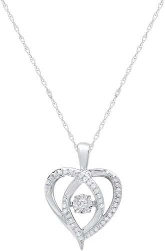 Vista 13 de MAX + STONE Collar con colgante de diamantes bailarines para mujer Colgante de plata de ley con cadena de 18 pulgadas Joyería con diamantes