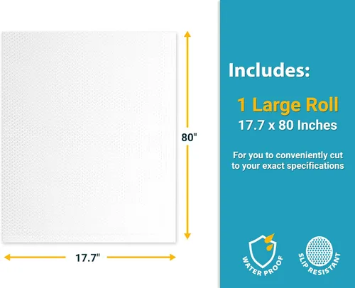 Vista 3 de Paquete de 1 rollo y 8 revestimientos transparentes para refrigerador, revestimientos para refrigerador para estantes de vidrio y protegen contra