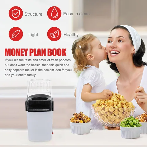 Vista 5 de Automatic Small Popcorn Machine 110v Home Popcorn Maker Abs Plastic Compact Design for Kitchen Use with US Plug