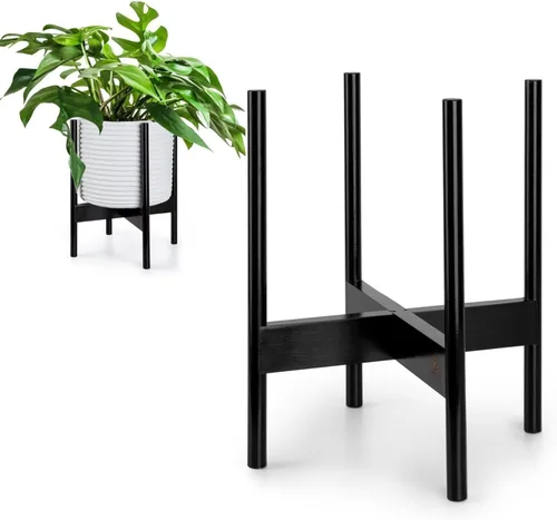 Vista 19 de Fox & Fern - Soporte moderno de medio siglo para maceta, sin maceta de cerámica blanca Plug In Design, Holds 175 lbs, Two High Options, Fixed