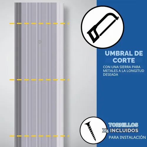 Vista 6 de M-D - Umbral de perfil plano de aluminio para edificios, plata, 4 x 1/2 x