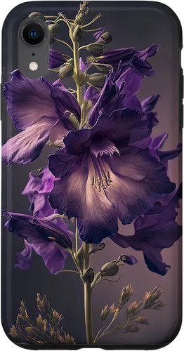 Vista 8 de Funda con diseño de flores moradas para iPhone 15