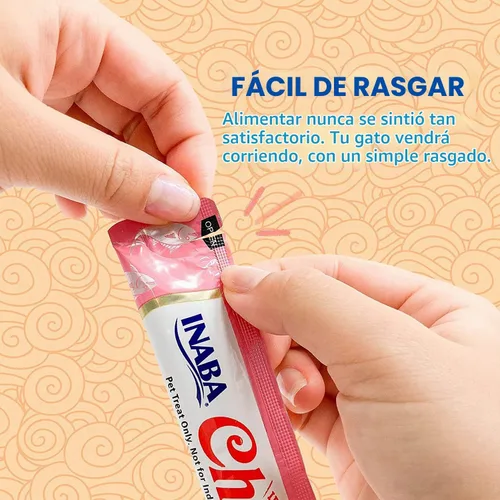 Vista 4 de INABA Churu - Golosinas para gatos, sin granos, puré cremoso para gatos, variedad de pollo