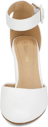 Vista 3 de DREAM PAIRS - Zapatos de tacón alto y grueso para mujer, con puntera cerrada para bodas