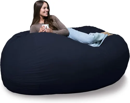 Vista 74 de Big Joe Fuf Silla Puf de Espuma de 5 Pies de Tamaño Extra Grande con Funda Extraíble para Niños, Adolescentes, Adultos, Onyx Lenox, Poliéster Tejido