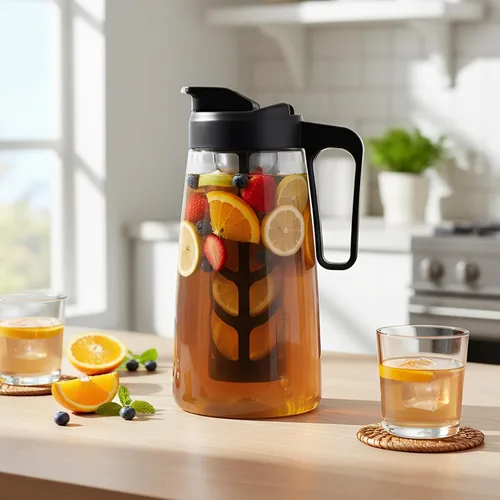 Vista 9 de Sivaphe Cafetera grande de hielo frío de 64 onzas, jarra Traitan Safty Traitan, a prueba de fugas, método de cafetera caliente helada, 2 cuartos