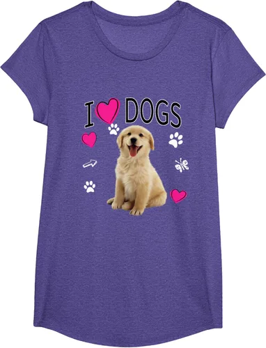 Vista 61 de Camiseta I Love Dogs - Camiseta Golden Labrador retriever, Azul Negro