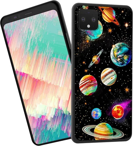 Vista 314 de Funda delgada para Google Pixel 4 XL, funda delgada de silicona de TPU suave a prueba de golpes para Google Pixel 4 XL, astronauta Galaxy