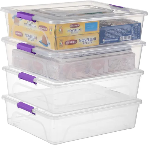 Vista 8 de Paquete de 4 contenedores de almacenamiento de plástico 10Qt Green