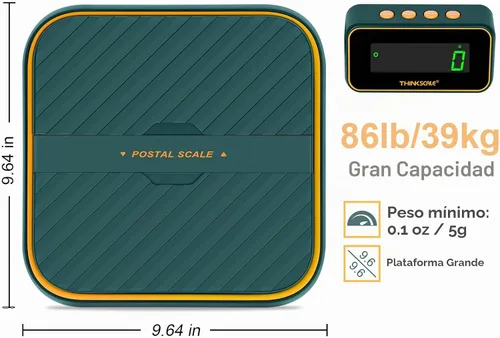 Vista 2 de THINKSCALE Báscula de envío para paquetes, 86 lb/0.1 oz de envío digital de carga postal y función de tara, soporte plegable para báscula de correo