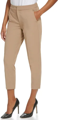 Vista 3 de Tommy Hilfiger Sloane Work - Pantalones de vestir con cintura elástica de tiro medio para mujer, Diseño de hongo