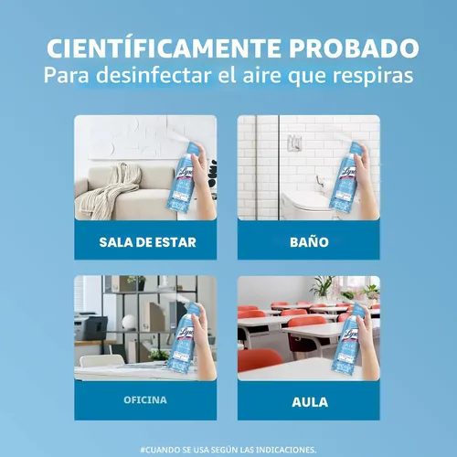 Vista 7 de Lysol Air - Desinfectante en aerosol con eliminador de olores para el hogar y la oficina, aerosol desinfectante, alternativa a ambientador, aroma a