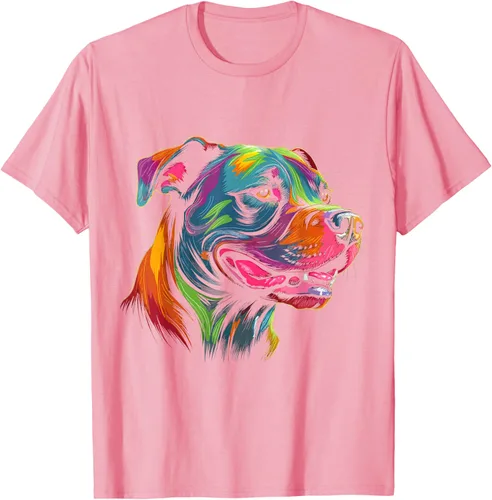 Vista 79 de Pit Bull Mom Dog Lover Colorido Artistic Pitbull Owner - Camiseta para mujer, Negro