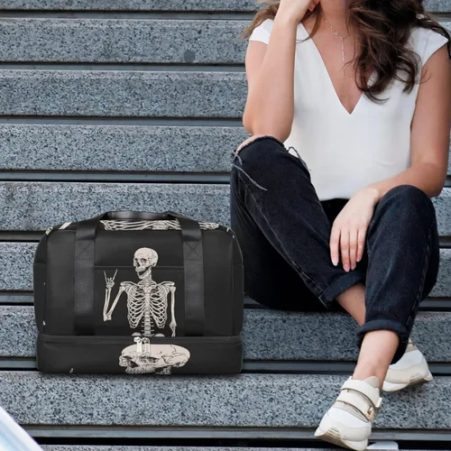 Vista 5 de Bolsa de gimnasio deportiva de girasol amarillo con compartimento para zapatos, bolsa de viaje floral con flores para hombres, mujeres, niños