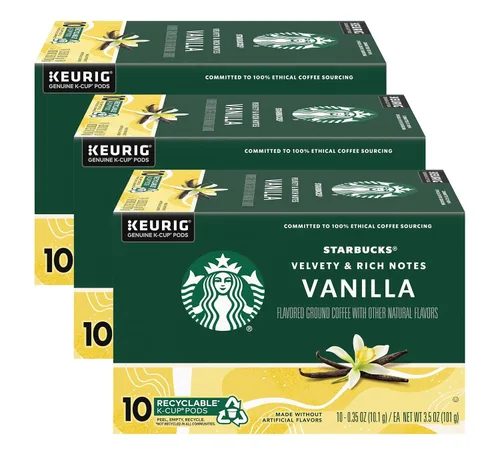 Vista 20 de Cápsulas de café K-Cup de Starbucks, café con sabor caliente o helado, caramelo, 10 cápsulas Keurig Cápsulas K-Cup 100% Arabica para cafeteras
