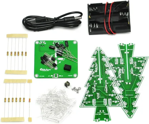 Vista 3 de Gikfun Árbol de Navidad 3D Árbol de Navidad LED Kits de bricolaje 7 Colores Flash Circuito LED EK1697