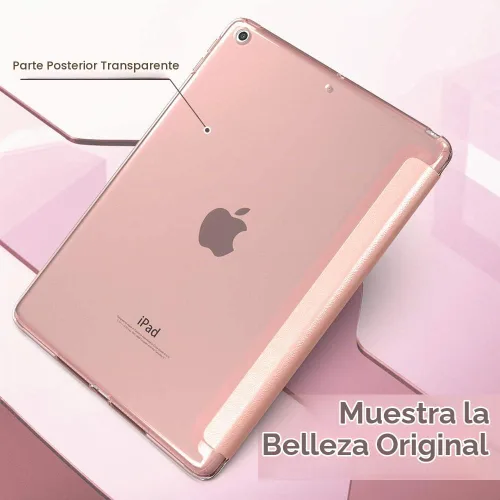 Vista 9 de MoKo Funda compatible con iPad de 9ª/8ª/7ª generación de 10.2 pulgadas (2021/2020/2019), delgada y ligera funda inteligente con protector trasero