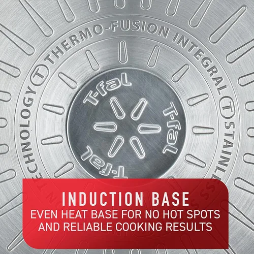 Vista 7 de T-fal Juego de utensilios de cocina de acero inoxidable platino con antiadherentes, 12 piezas para horno de inducción, apto para horno de inducción