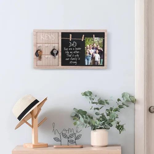 Vista 3 de Ganchos para llaves, para colgar en la pared, organizador de llaveros para colgar en la pared, para colgar en la pared, para colgar fotos, tablón