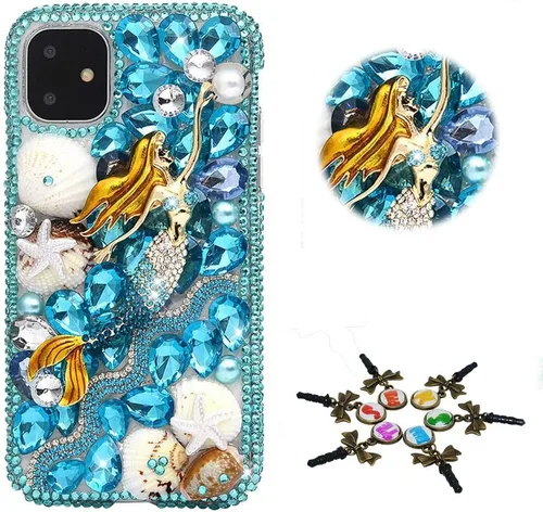 Vista 15 de Sparkle - Funda para teléfono compatible con iPhone 11, elegante, hecha a mano en 3D, con diseño de diamantes de imitación, diseño de diamantes