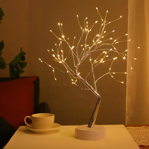 Vista 8 de Meonua Luces de árbol bonsái para decoración de Pascua, lámpara de árbol de luciérnaga de 20 pulgadas con 108 luces LED, alimentadas por