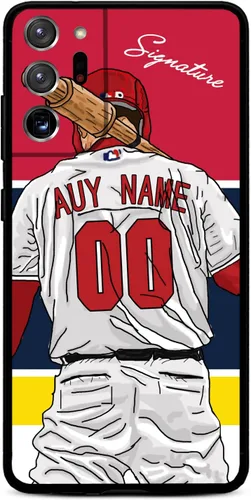Vista 32 de Funda de béisbol personalizada con nombre y número para Samsung Galaxy Note 20/20 Ultra 10 Pro Note 9 8, silicona líquida con protección de cámara