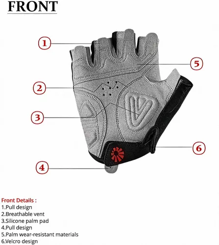 Vista 9 de CATEYE - Guantes de ciclismo clásicos reflectantes de dedo corto
