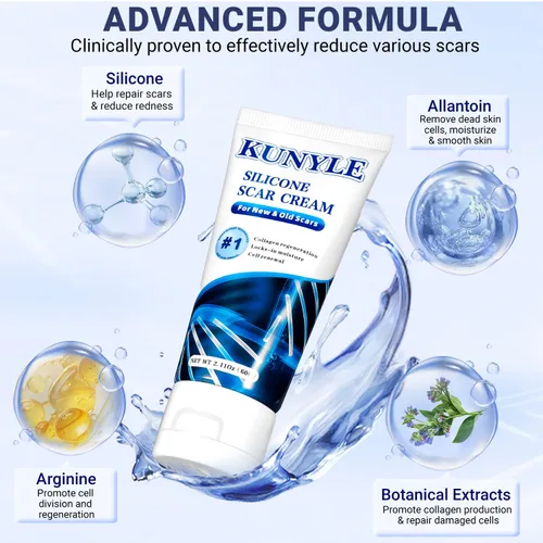 Vista 5 de Crema Cicatricial, Gel de Silicona para Cicatrices, Crema Avanzada para Eliminar Cicatrices Quirúrgicas, Eliminación de Estrías, Eliminación