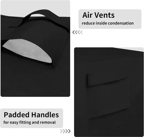Vista 4 de Easy-Going Funda otomana para exteriores, funda impermeable para otomana de patio, funda resistente para muebles de exterior con asas acolchadas