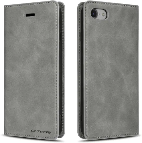 Vista 17 de QLTYPRI Funda para iPhone 6 Plus/6S Plus, cubierta de piel PU con tarjetero, funda tipo billetera con solapa magnética y a prueba de golpes - Vino