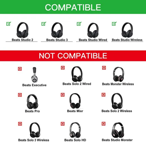 Vista 2 de Almohadillas profesionales de repuesto para auriculares Beats Studio 2 y Studio 3