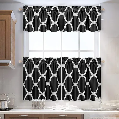 Vista 8 de Melodieux - Cortinas de bolsillo de moda marroquí para cocina, cafetería o baño, pequeñas ventanas