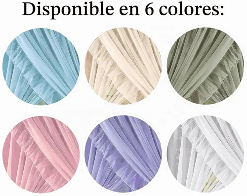 Vista 3 de Isabella Ruffled Sheer tela cortina de bolsillo ventana Barra Set Azul