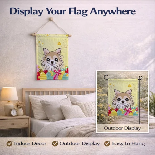 Vista 780 de Caroline's Treasures BB1923GF Bandera decorativa para jardín con diseño de Border Collie, para caza de huevos de Pascua, para jardín, jardín, patio