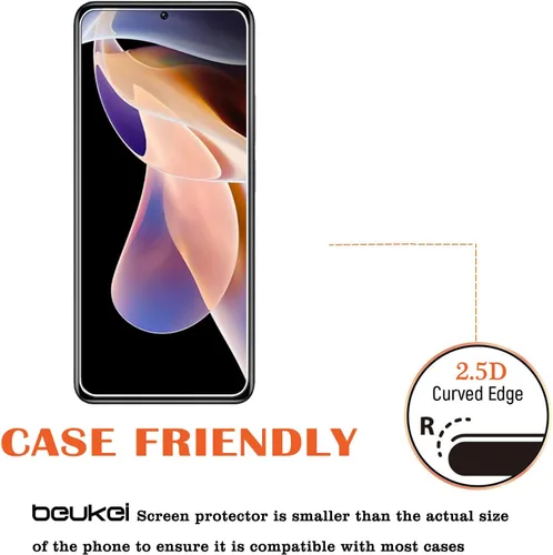 Vista 4 de (3 unidades) Compatible con Xiaomi Redmi Note 11 Pro 5G + 4G (Xiaomi Redmi Note 11 Pro+ 5G + 4G) Protector de pantalla de vidrio templado