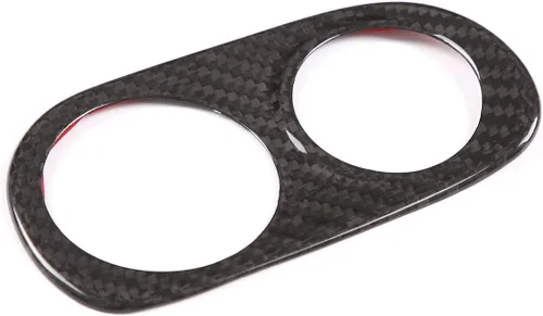 Vista 7 de Panel de botones de interruptor de faros delanteros de automóvil con ajuste de fibra de carbono real, cubierta de marco decorativo, accesorios